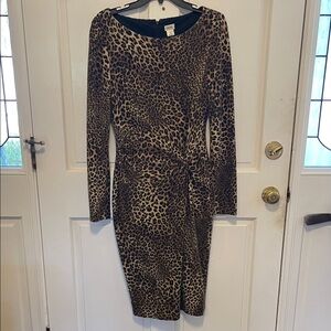 Cache Animal Print Long Sleeve Dress
